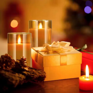 Complete Set of LED Candle Decorations with Remote Control Timers - Ideal for Christmas and Weddings - Realistic Acrylic Electronic Candles