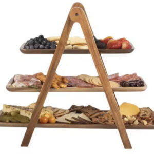 Rustic 3-Tier Solid Wood Dessert Display Stand - Perfect for Wedding Buffets, Tea Parties & Elevated Charcuterie