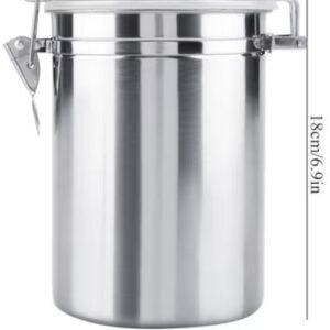 Stainless Steel Vacuum Sealed Coffee Container - 1800ml Coffee Beans Storage Jar for Home Kitchen