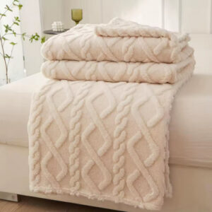 Lightweight Coral Fleece Blanket - Multi-Purpose Single-Layer Bed Cover for Sofa, Living Room & Napping