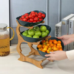 3-Layer Plastic Fruit Plate - Modern Snack Dish & Dried Fruit Basket for Home Living Room - Stylish Cake Stand & Salad Bowl