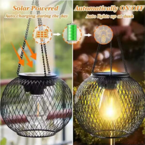 Waterproof Solar Lantern Outdoor - Decorative Hanging Lights for Garden & Yard - Solar-Powered Outdoor Lighting