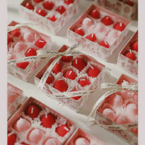 9PCS Strawberry Shaped Scented Candles Gift Box - Handmade Realistic Fruit Aromatherapy Mini Candles for Home Decor & Unique Gifts